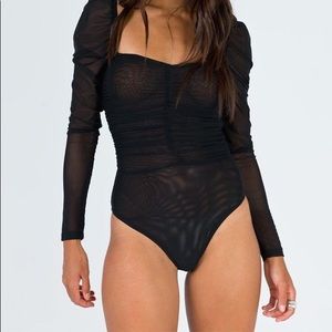 Princess Polly black mesh bodysuit